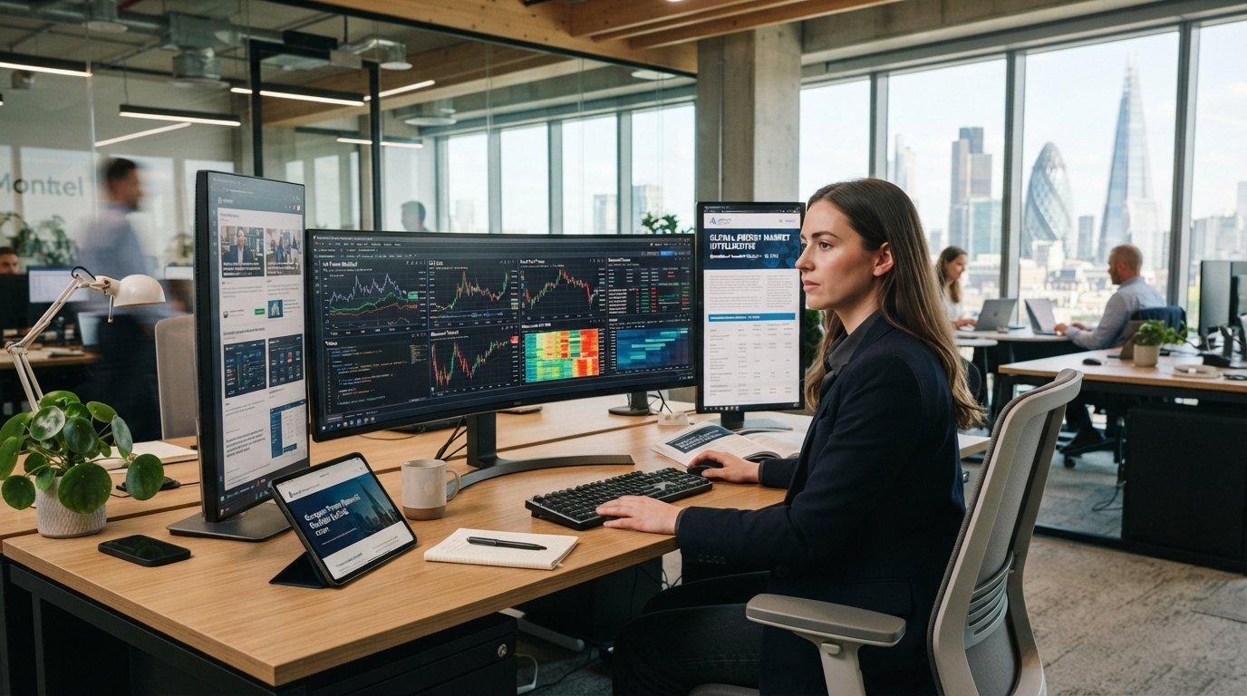 Energy-market research workstation with charts, reports and analytics